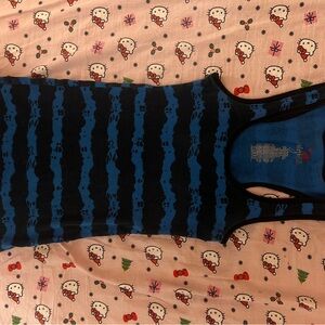 Blue and Black Striped Miley Cyrus Tank Top